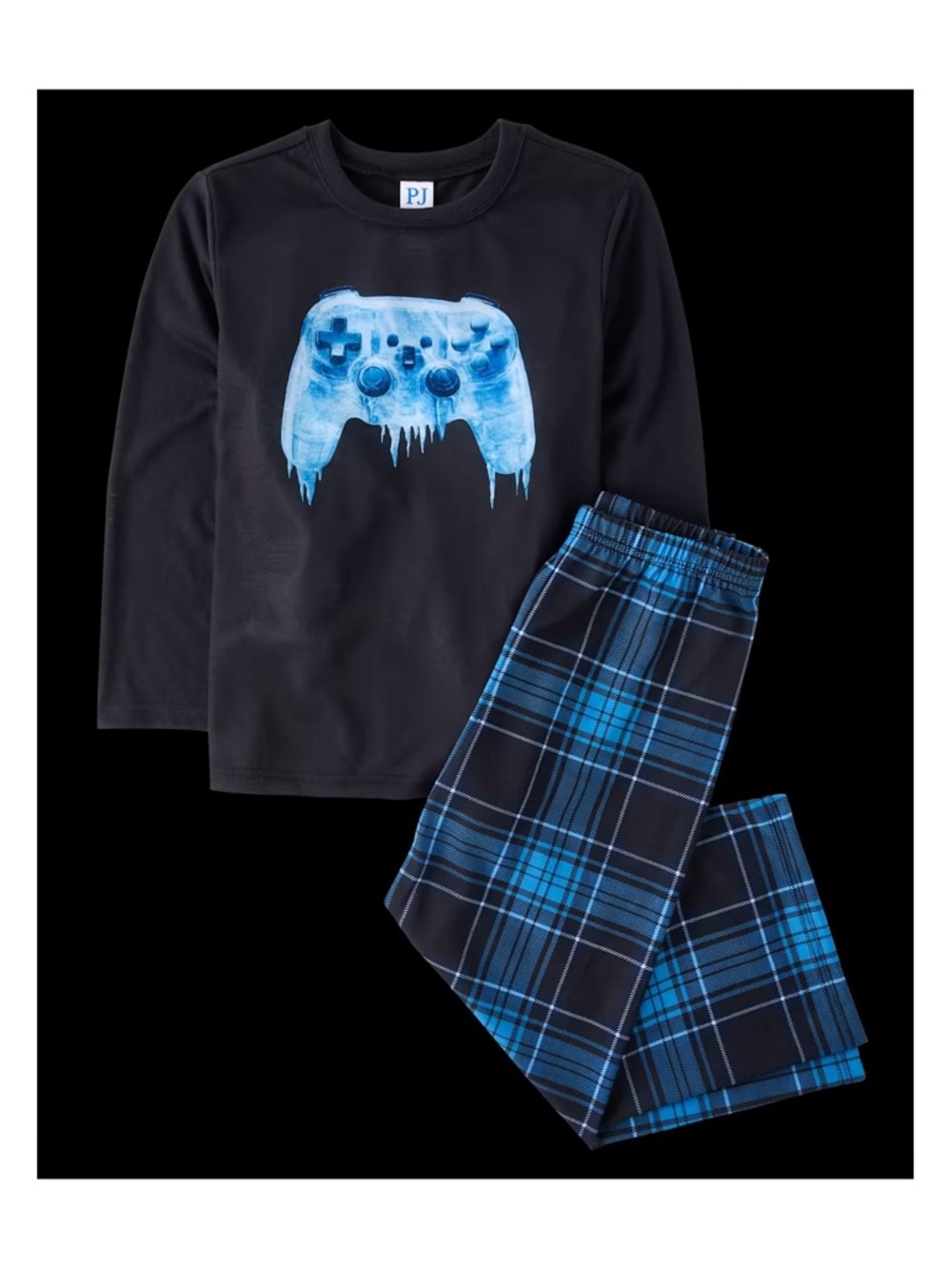 NWT The Children's Place Boys Frozen Gamer Pajamas Black Size L 10/12